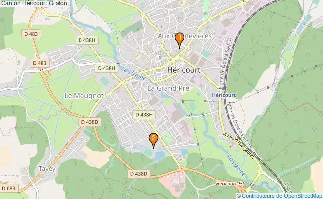 plan Canton Héricourt Associations canton Héricourt : 2 associations
