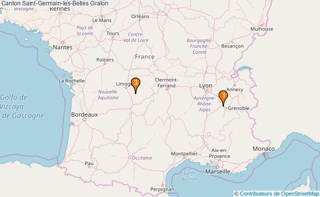 plan Canton Saint-Germain-les-Belles Associations canton Saint-Germain-les-Belles : 3 associations