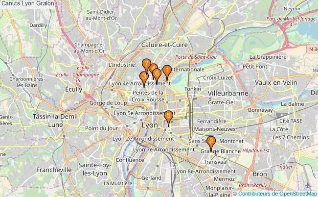 plan Canuts Lyon Associations Canuts Lyon : 6 associations