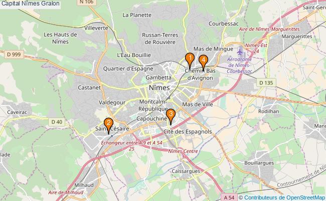 plan Capital Nîmes Associations capital Nîmes : 3 associations