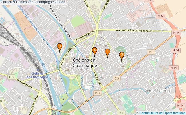 plan Carrières Châlons-en-Champagne Associations carrières Châlons-en-Champagne : 4 associations