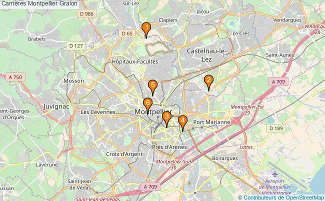 plan Carrières Montpellier Associations carrières Montpellier : 8 associations