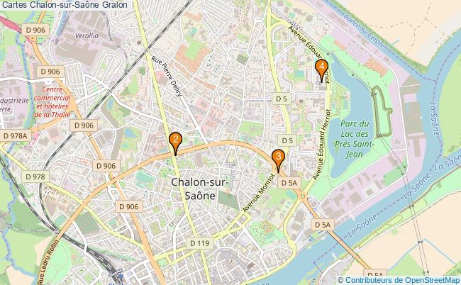 plan Cartes Chalon-sur-Saône Associations cartes Chalon-sur-Saône : 4 associations