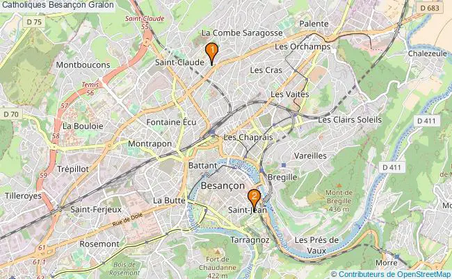 plan Catholiques Besançon Associations catholiques Besançon : 2 associations