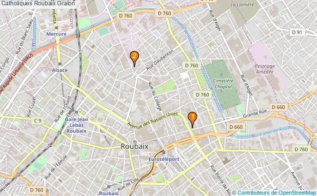 plan Catholiques Roubaix Associations catholiques Roubaix : 2 associations