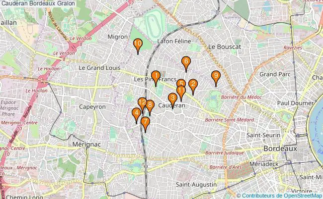 plan Caudéran Bordeaux Associations Caudéran Bordeaux : 15 associations