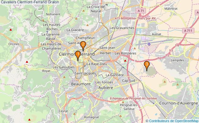 plan Cavaliers Clermont-Ferrand Associations Cavaliers Clermont-Ferrand : 3 associations