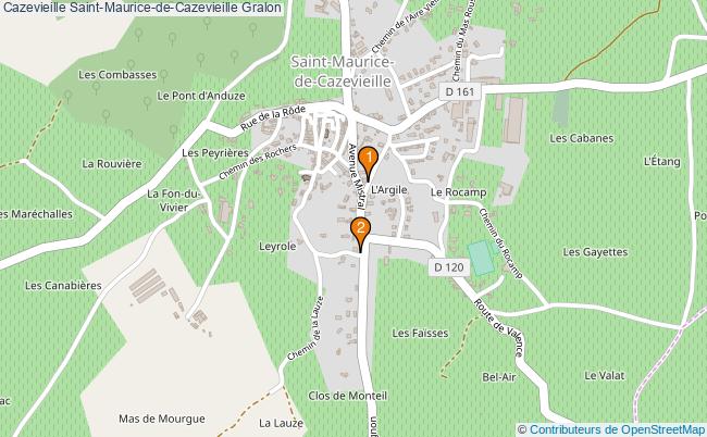 plan Cazevieille Saint-Maurice-de-Cazevieille Associations Cazevieille Saint-Maurice-de-Cazevieille : 2 associations