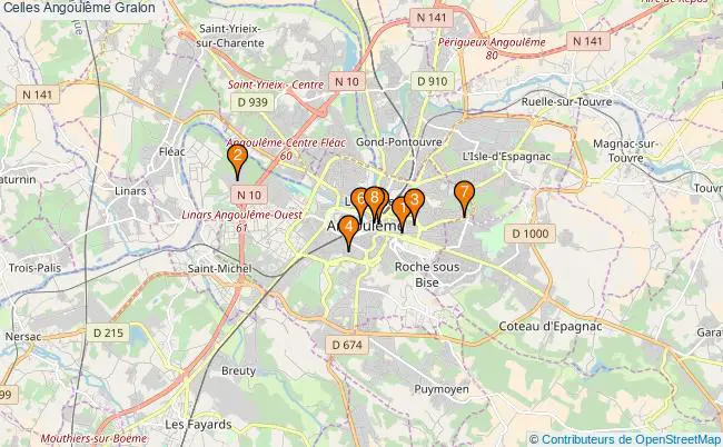 plan Celles Angoulême Associations Celles Angoulême : 9 associations