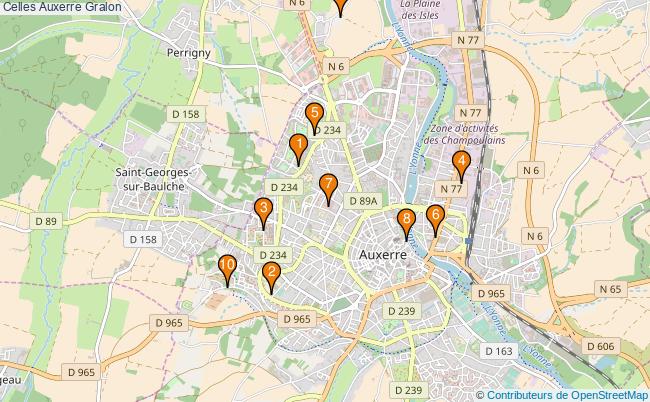 plan Celles Auxerre Associations Celles Auxerre : 12 associations
