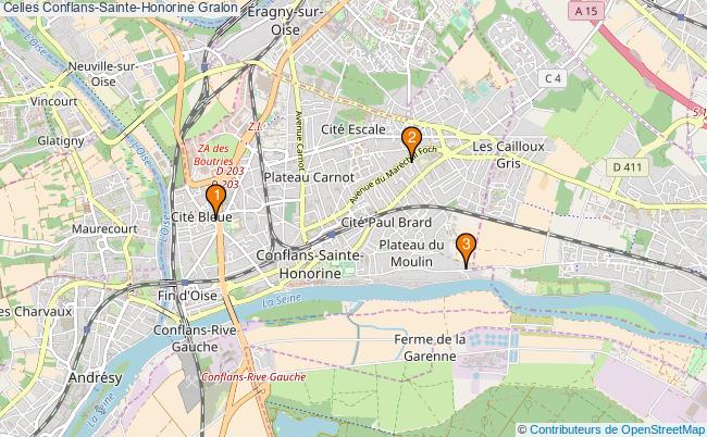 plan Celles Conflans-Sainte-Honorine Associations Celles Conflans-Sainte-Honorine : 5 associations