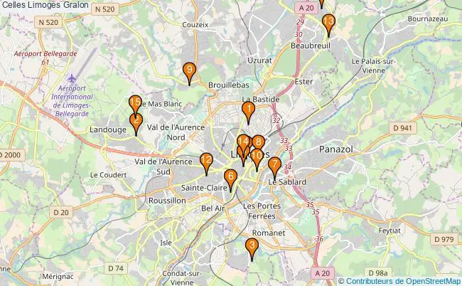 plan Celles Limoges Associations Celles Limoges : 16 associations