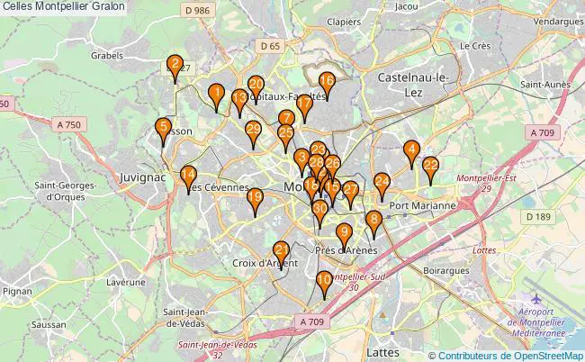 plan Celles Montpellier Associations Celles Montpellier : 43 associations