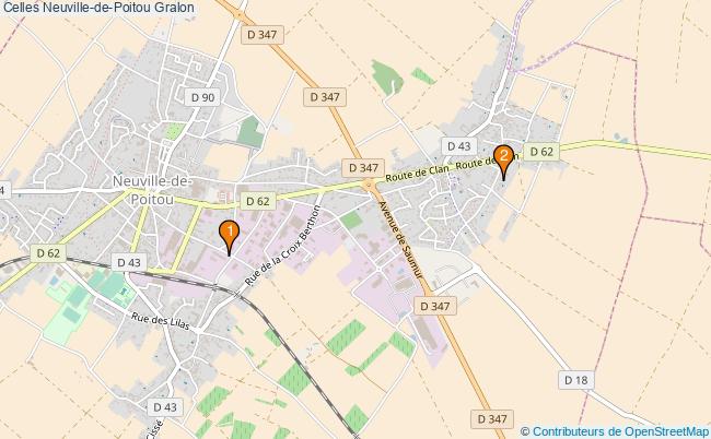 plan Celles Neuville-de-Poitou Associations Celles Neuville-de-Poitou : 3 associations