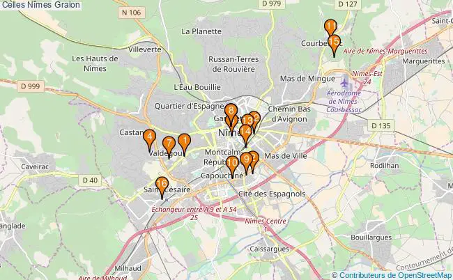 plan Celles Nîmes Associations Celles Nîmes : 17 associations