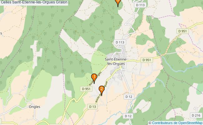 plan Celles Saint-Etienne-les-Orgues Associations Celles Saint-Etienne-les-Orgues : 2 associations