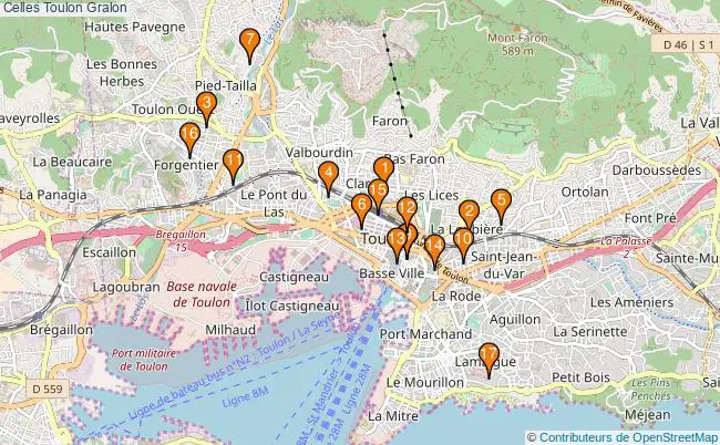 plan Celles Toulon Associations Celles Toulon : 19 associations