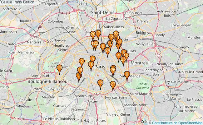 plan Cellule Paris Associations cellule Paris : 35 associations