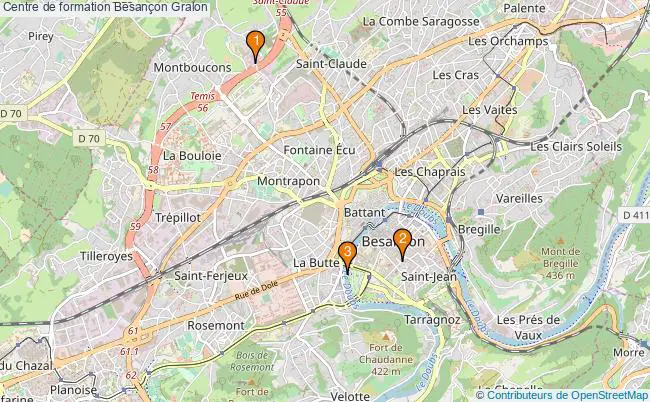 plan Centre de formation Besançon Associations centre de formation Besançon : 3 associations