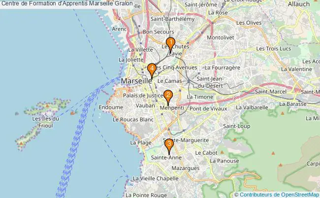 plan Centre de Formation d'Apprentis Marseille Associations Centre de Formation d'Apprentis Marseille : 3 associations