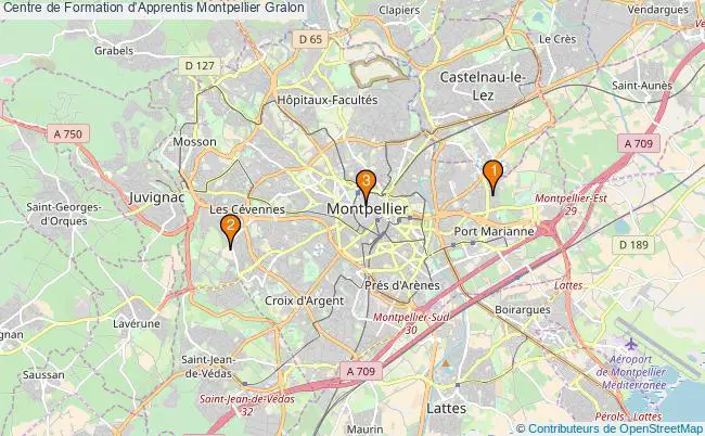 plan Centre de Formation d'Apprentis Montpellier Associations Centre de Formation d'Apprentis Montpellier : 3 associations