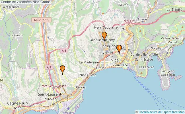 plan Centre de vacances Nice Associations centre de vacances Nice : 3 associations