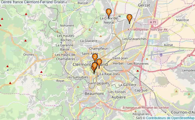 plan Centre france Clermont-Ferrand Associations centre france Clermont-Ferrand : 11 associations