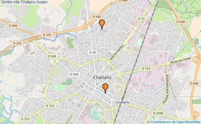 plan Centre-ville Challans Associations Centre-ville Challans : 2 associations