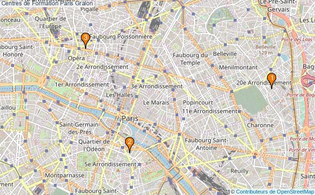 plan Centres de Formation Paris Associations Centres de Formation Paris : 16 associations