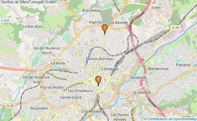 plan Centres de loisirs Limoges Associations Centres de loisirs Limoges : 3 associations
