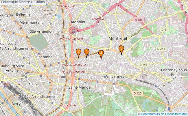 plan Céramique Montreuil Associations céramique Montreuil : 6 associations