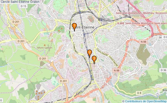 plan Cercle Saint-Etienne Associations cercle Saint-Etienne : 4 associations