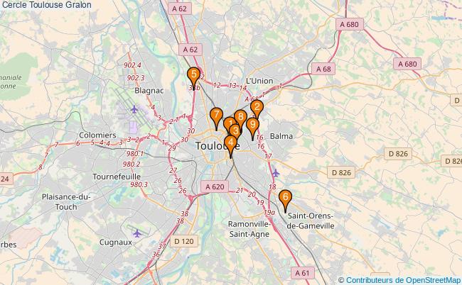 plan Cercle Toulouse Associations cercle Toulouse : 12 associations