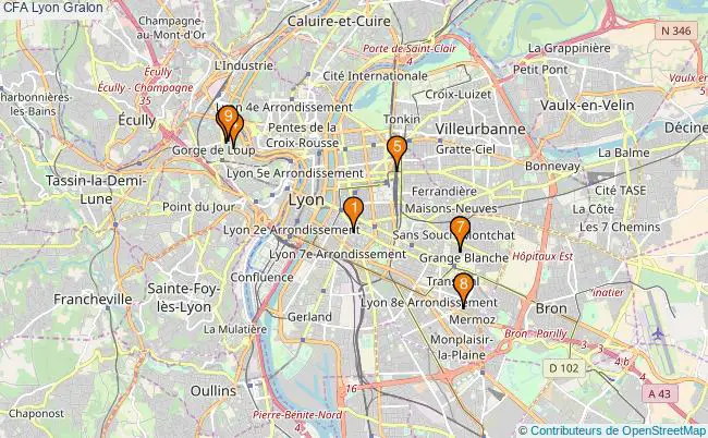 plan CFA Lyon Associations CFA Lyon : 10 associations