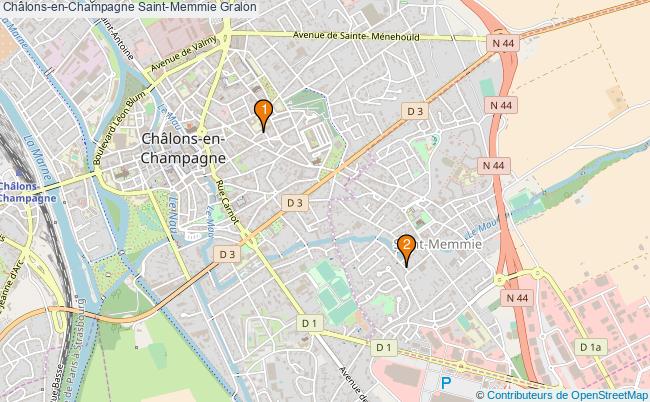 plan Châlons-en-Champagne Saint-Memmie Associations Châlons-en-Champagne Saint-Memmie : 3 associations