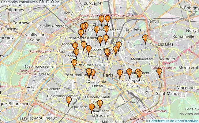 plan Chambres consulaires Paris Associations chambres consulaires Paris : 38 associations