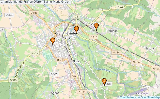 plan Championnat de France Oloron-Sainte-Marie Associations championnat de France Oloron-Sainte-Marie : 4 associations
