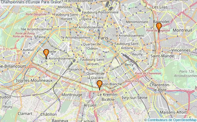 plan Championnats d'Europe Paris Associations championnats d'Europe Paris : 3 associations