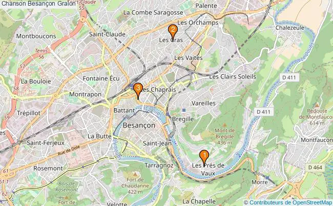 plan Chanson Besançon Associations chanson Besançon : 3 associations