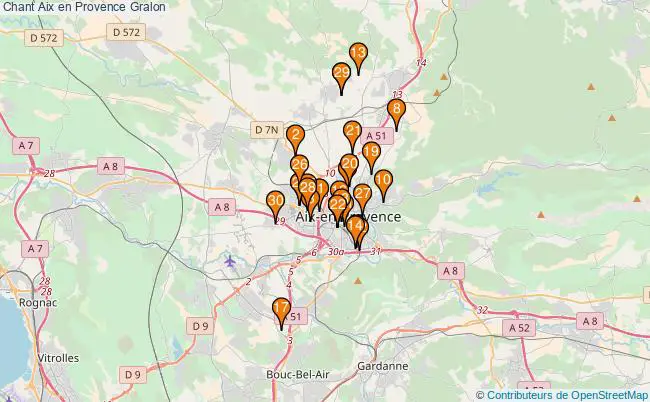 plan Chant Aix en Provence Associations chant Aix en Provence : 67 associations