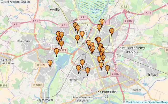 plan Chant Angers Associations chant Angers : 59 associations