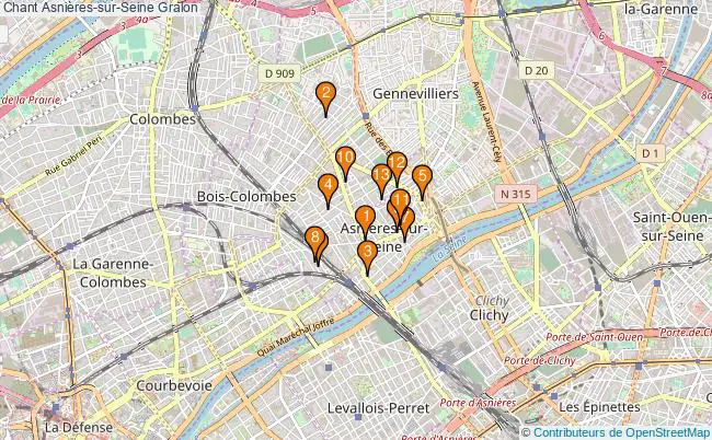 plan Chant Asnières-sur-Seine Associations chant Asnières-sur-Seine : 17 associations