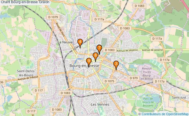 plan Chant Bourg-en-Bresse Associations chant Bourg-en-Bresse : 12 associations