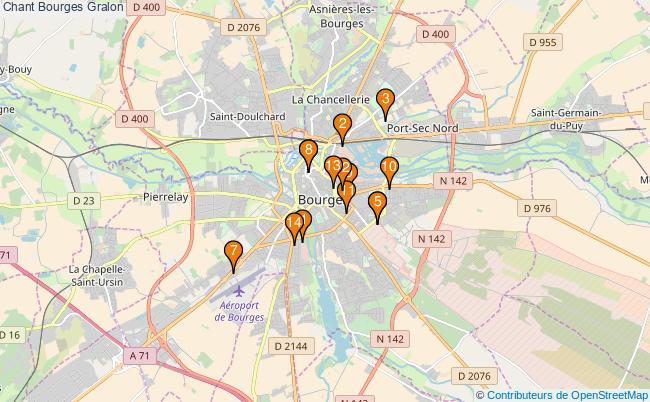 plan Chant Bourges Associations chant Bourges : 14 associations