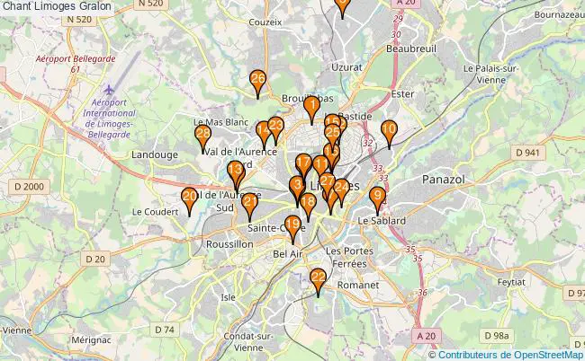 plan Chant Limoges Associations chant Limoges : 32 associations