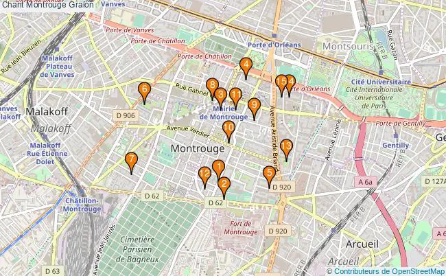 plan Chant Montrouge Associations chant Montrouge : 14 associations
