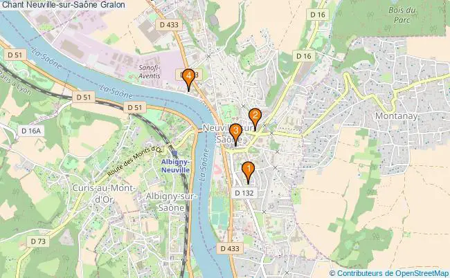 plan Chant Neuville-sur-Saône Associations chant Neuville-sur-Saône : 4 associations