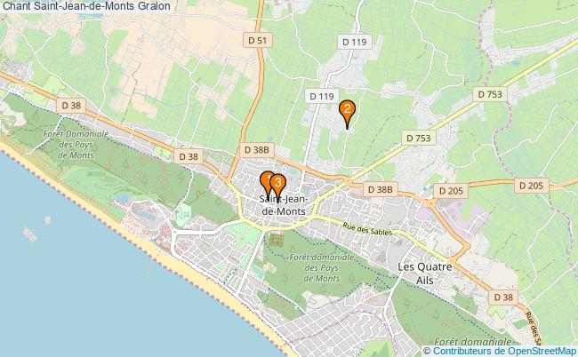 plan Chant Saint-Jean-de-Monts Associations chant Saint-Jean-de-Monts : 3 associations