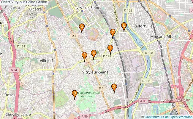 plan Chant Vitry-sur-Seine Associations chant Vitry-sur-Seine : 9 associations