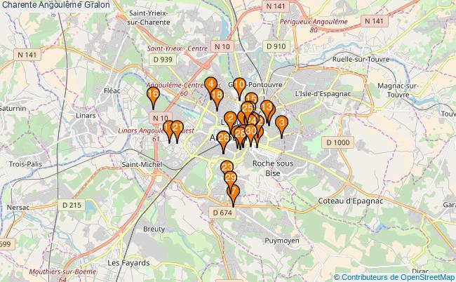 plan Charente Angoulême Associations Charente Angoulême : 104 associations